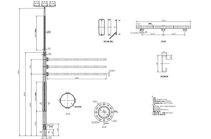 卡槽式多功能桿（三火投光燈+標志牌）